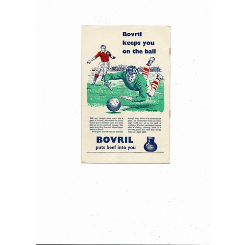 1958 England v Portugal Football Programme Bobby Charlton debut
