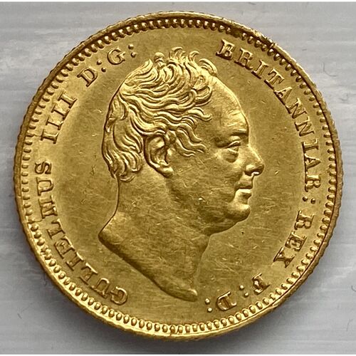 High grade 1837  King William 1111 gold half sovereign