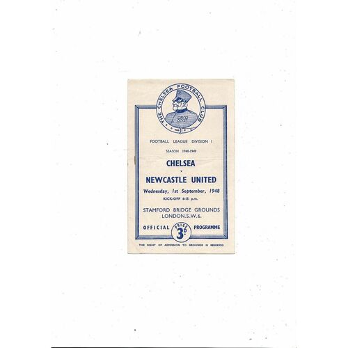 1948/49 Chelsea v Newcastle United Football Programme