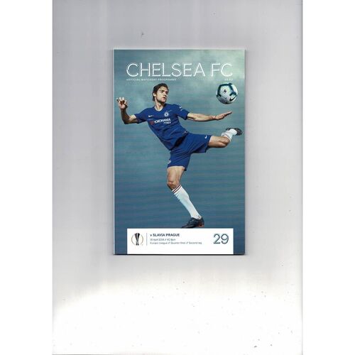 Chelsea v Slavia Prague Europa League Football Programme 2018/19