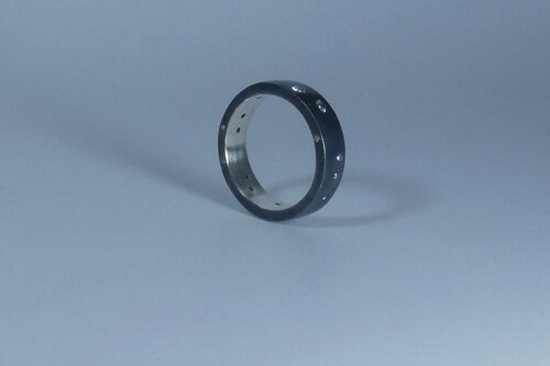 Night Sky Flush set ring, simple finish.
