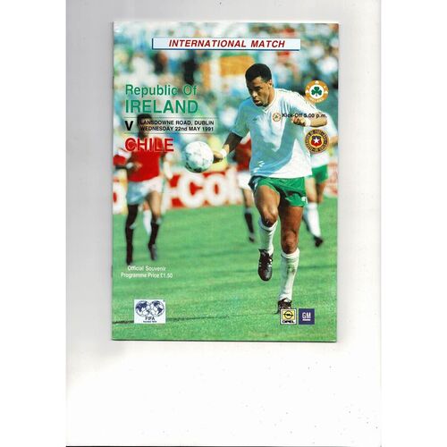1991 Republic of Ireland v Chile Football Programme