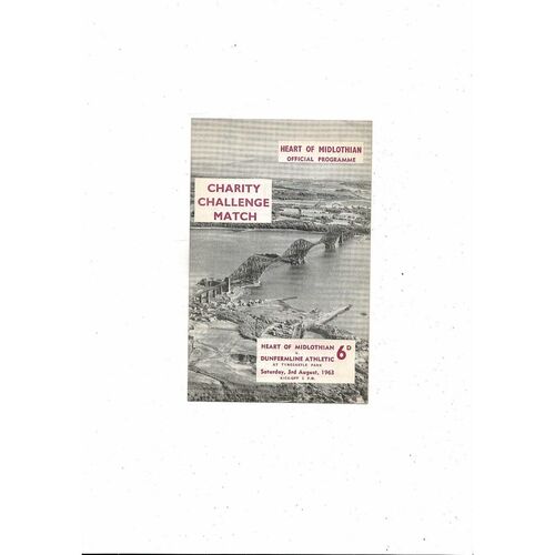 Hearts v Dunfermline Athletic Friendly Football Programme 1963/64
