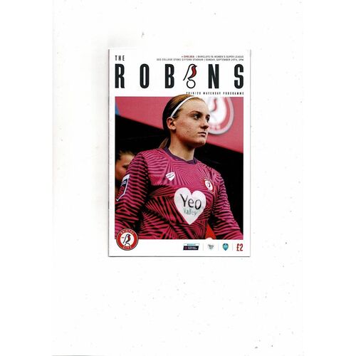 2019/20 Bristol City v Chelsea Womens Super League Football Programme