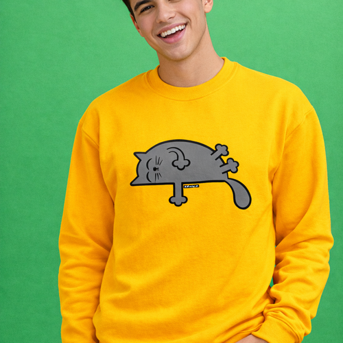 'Grey Sleepy Cat' Sweatshirt
