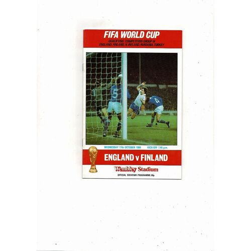 1984 England v Finland Football Programme