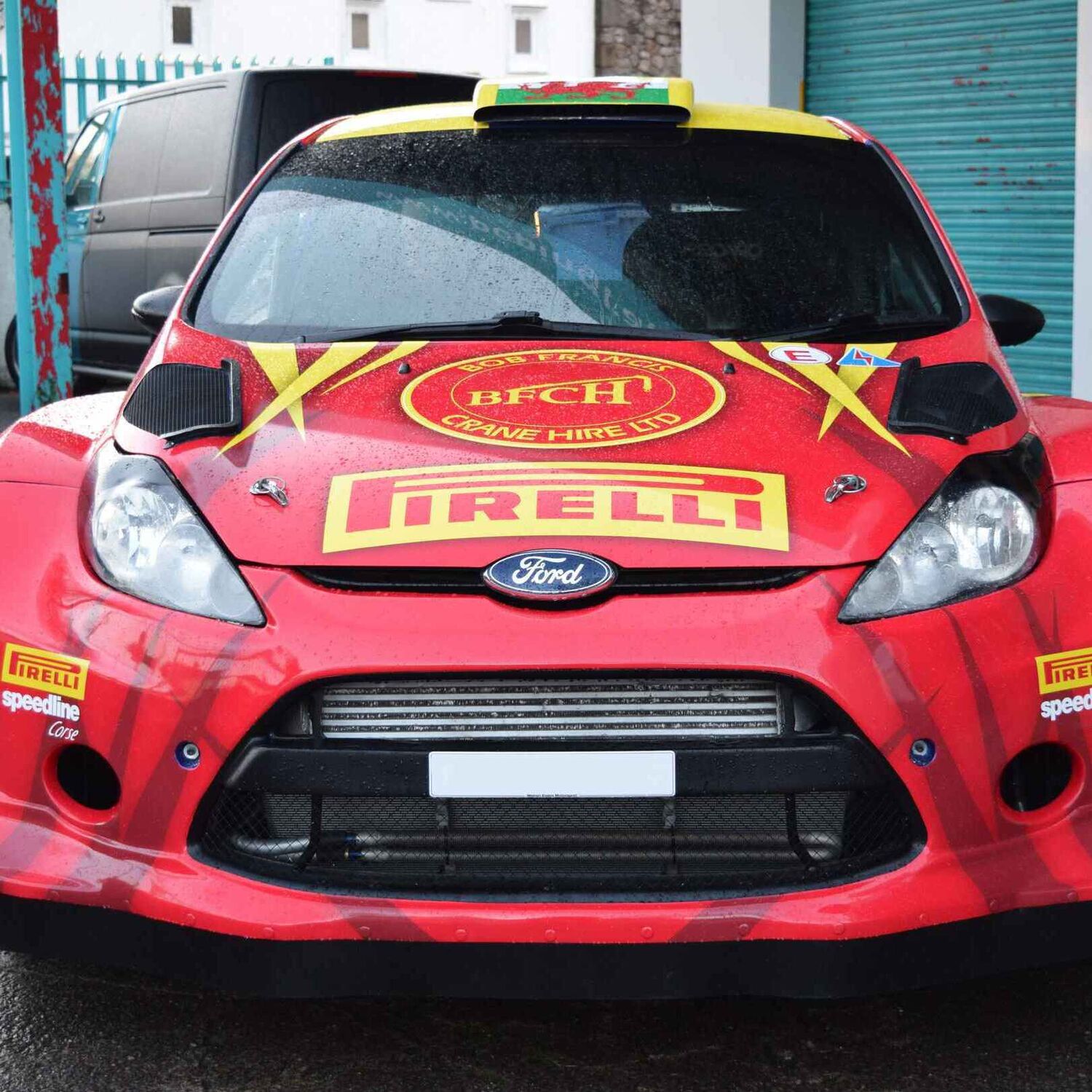 Motorsport vehicle wrap on a Ford Fiesta R5 race car