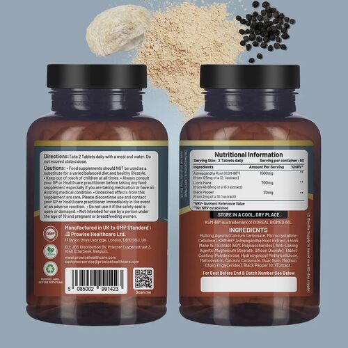 Prowise Ashwagandha & Lion's Mane 2200mg 120 tablets