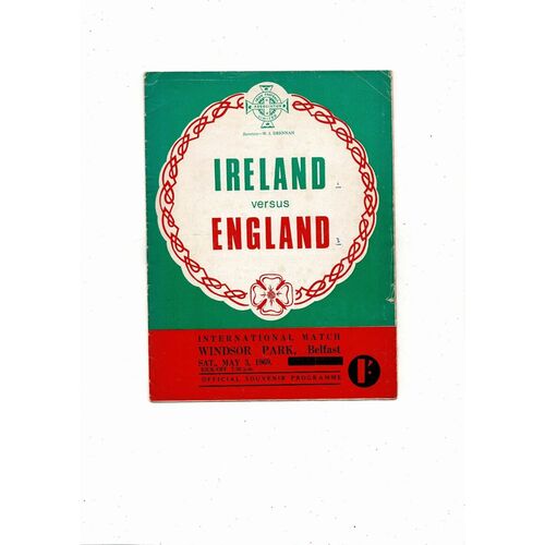 1969 Northern Ireland v England Football Programme