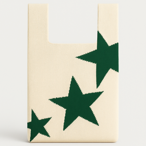 Minimalist Star Pattern Knitted Bag