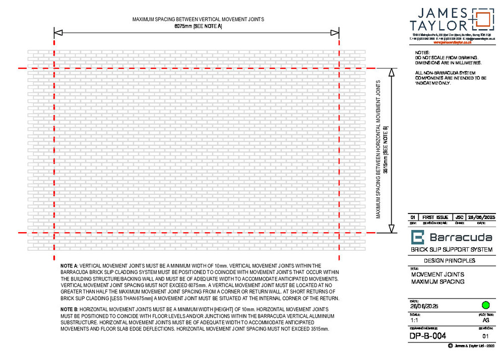 System Drawings | jamesandtaylor limited | Terracotta Tile Facade | Facing Brick System | Facade Metal