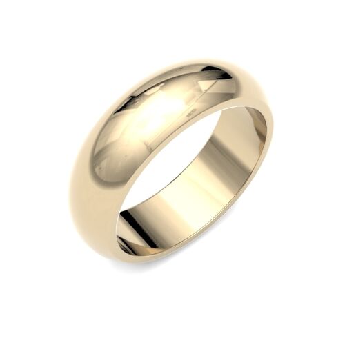 9ct 6mm D shape classic wedding ring