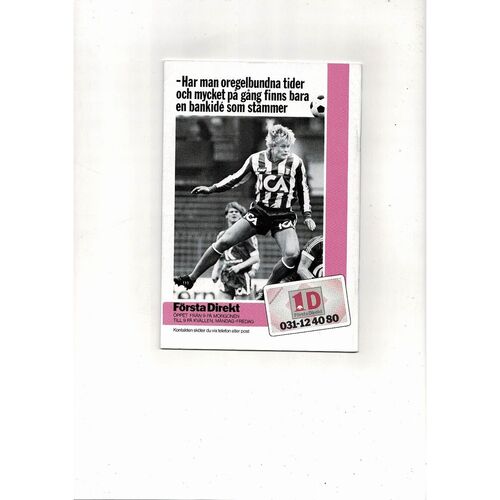 Gothenburg v Barcelona European Cup Football Programme 1985/86