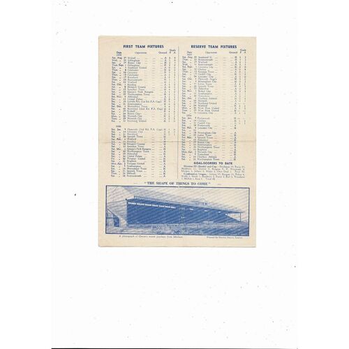 1955/56 Leyton Orient v Birmingham City FA Cup Football Programme