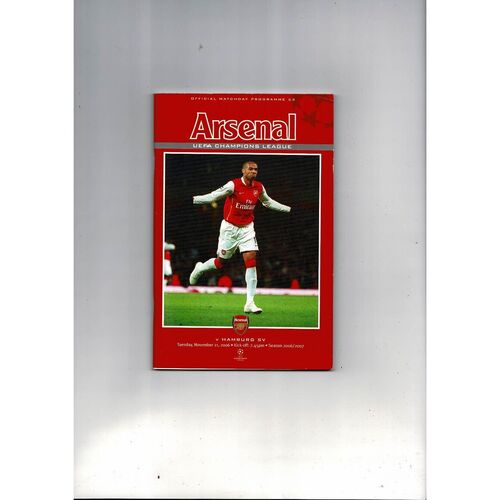 Arsenal v Hamburg Champions League Football Programme 2006/07