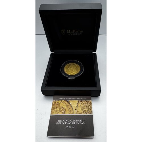 1739 King George 11 gold 2 guinea coin