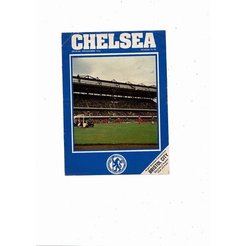 Chelsea v Bristol City Anglo Scottish Cup Football Programme 1975/76