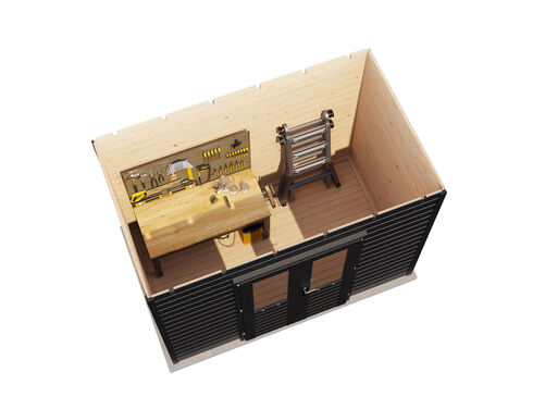 3.0mtr x 1.8mtr 28mm walled Flat Roof Cabin