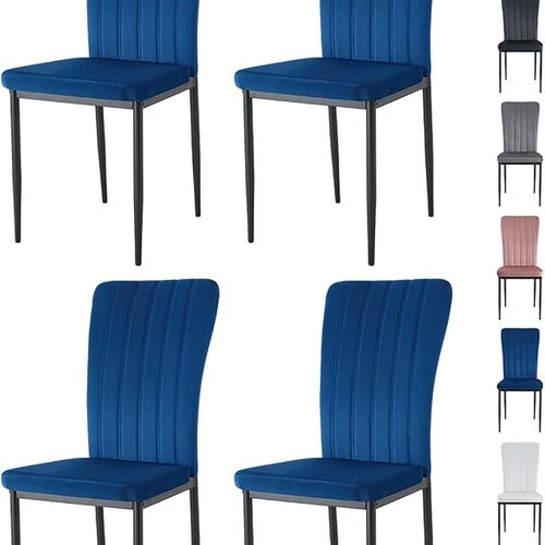 mcc direct Dining Chairs, Velvet High Back Kitchen Chairs with Upholstered Soft Seat and Metal Legs for Home, Office, Dining and Reception - Elle