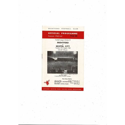 1963/64 Brentford v Bristol City Football Programme