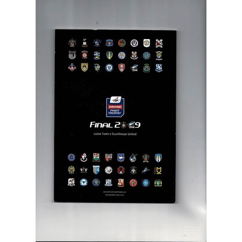 2009 Luton Town v Scunthorpe United Johnstones Paint Trophy Final Football Programme