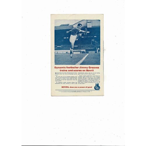 1960 England v Wales Football Programme