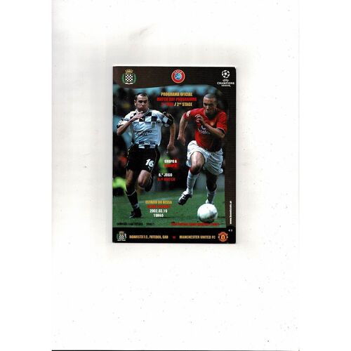 Boavista v Manchester United Champions League Football Programme 2001/02