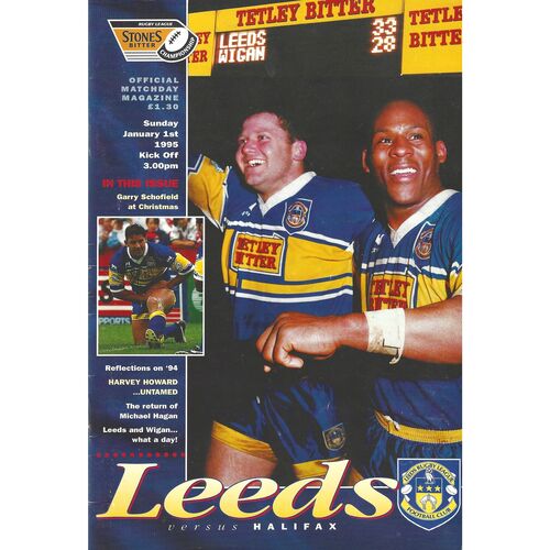 1994/95 Leeds v Halifax (01/01/1995) Rugby League Programme