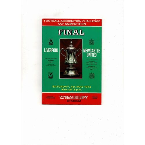 1974 Liverpool v Newcastle United FA Cup Final Football Programme