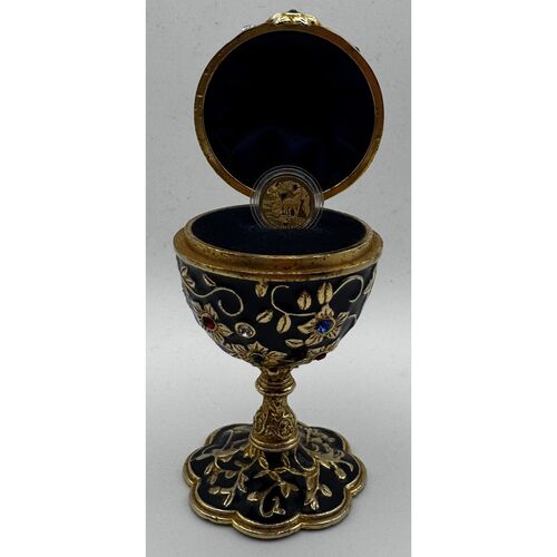 2002 gold trade dollar Singapore proof coin in Faberge style egg