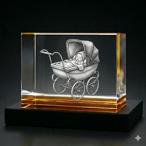 Super Colour Deluxe XXL Honey Amber 3D Crystal Photo Gift