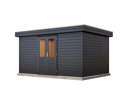 4.2mtr x 3.0mtr 44mm walled Flat Roof Cabin