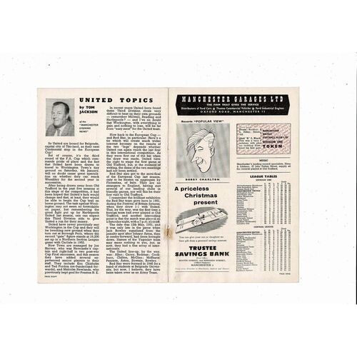 1957/58 Manchester United v Chelsea Football Programme + Press Cuttings