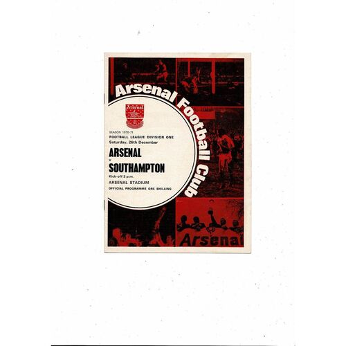 1970/71 Arsenal v Southampton Football Programme