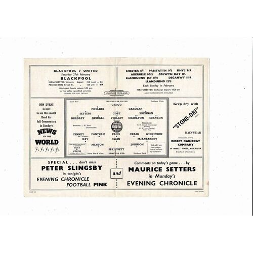 1959/60 Manchester United v Sheffield Wednesday FA Cup Football Programme + Press Cuttings