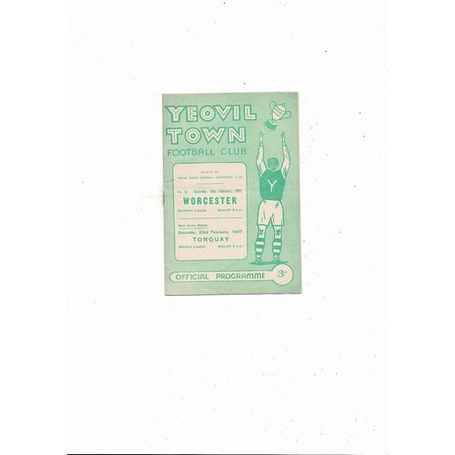 1956/57 Yeovil Town v Worcester Southern League Football Programme