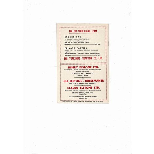 1969/70 Barnsley v Leyton Orient Football Programme