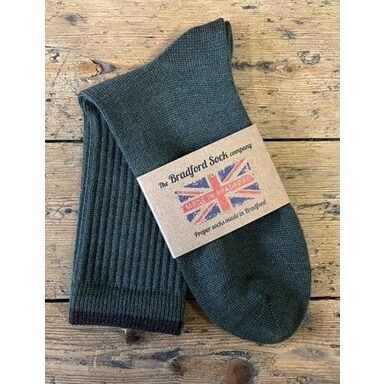 Bradford Crew Top Sock Moss Green