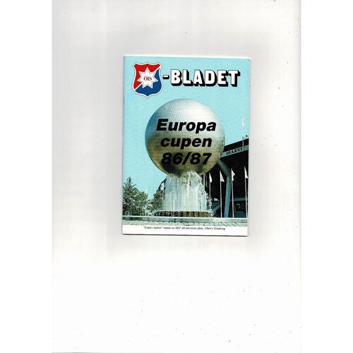 Orgryte v Dynamo Berlin European Cup Football Programme 1986/87