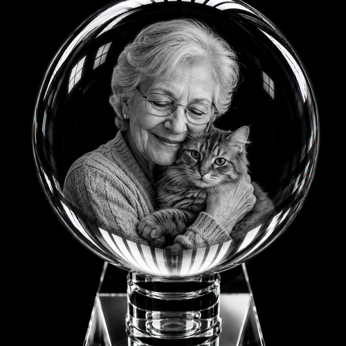 3D Crystal XXXL Sphere Photo Gift with LED Base – 100 mm