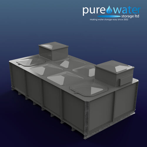 PW.4X2X1.IFB.DIV.AB(2+2) - 8000 LITRE DIVIDED SECTIONAL WATER TANK, INTERNALLY FLANGED BASE (IFB) C/W FVH