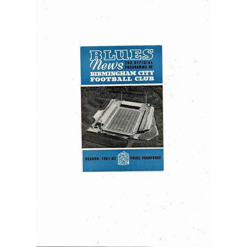 1961/62 Birmingham City v Chelsea Football Programme