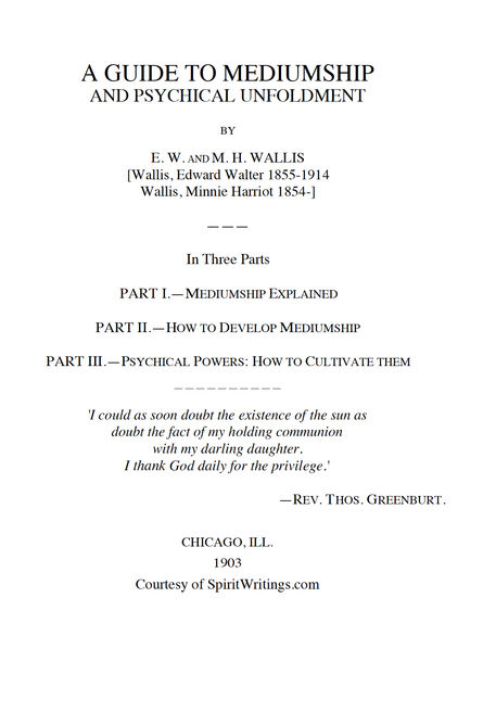 1903 | Guide to Mediumship and Physical Unfoldment