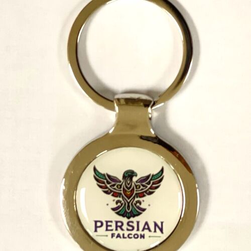 Solid Metal Key Ring. Modern Sassanid Persian Cross Design.