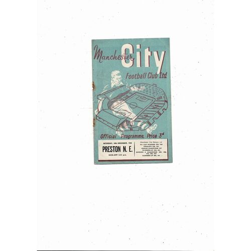 1954/55 Manchester City v Preston Football Programme