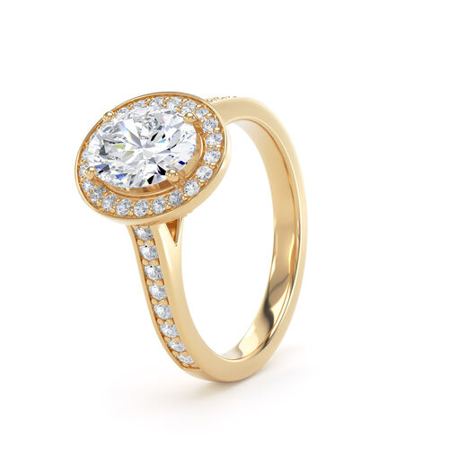 Oval halo with channel borders