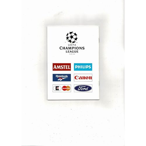 Anderlecht v Benfica UEFA Champions League Football Programme 1994/95