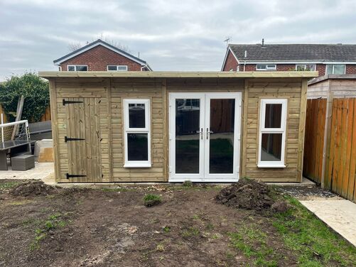 #PVC084 18x10 Pent Summer House Combi