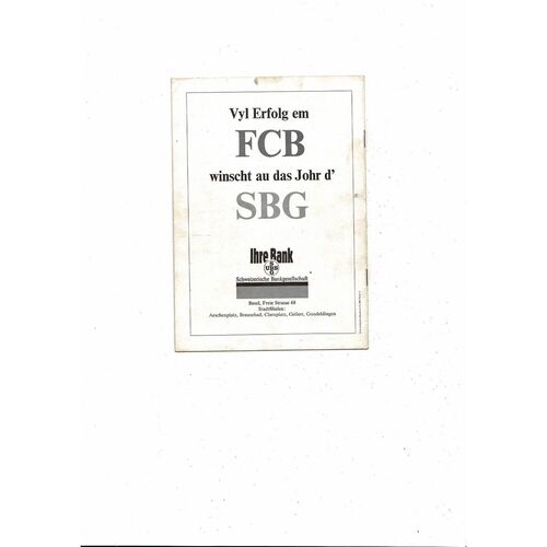 Basel v Glentoran UEFA Cup Football Programme 1976/77