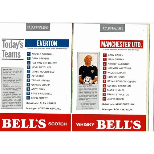 1985 Everton v Manchester United FA Cup Final Football Programme